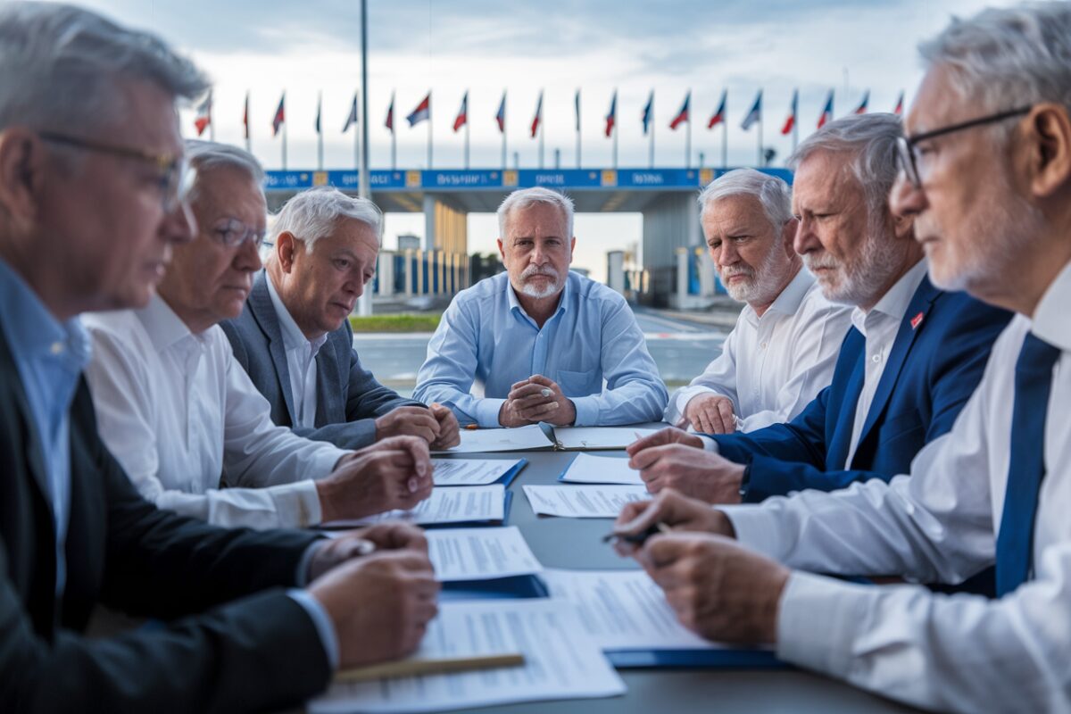 Frontaliers : baisse des retraites des polypensionnés en 2026, une décision controversée Retraités frontaliers inquiets devant des documents financiers.