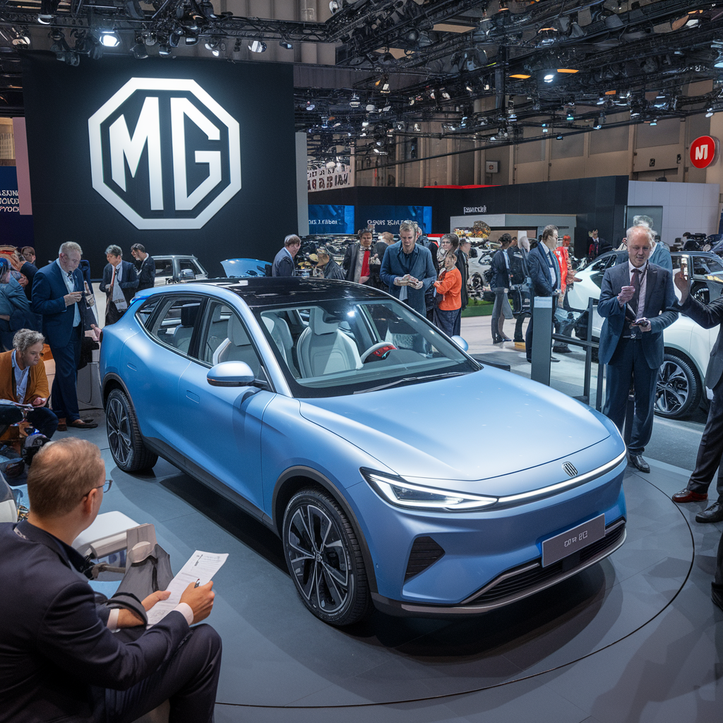Présentation de la MG 4 EV au salon de l'auto
