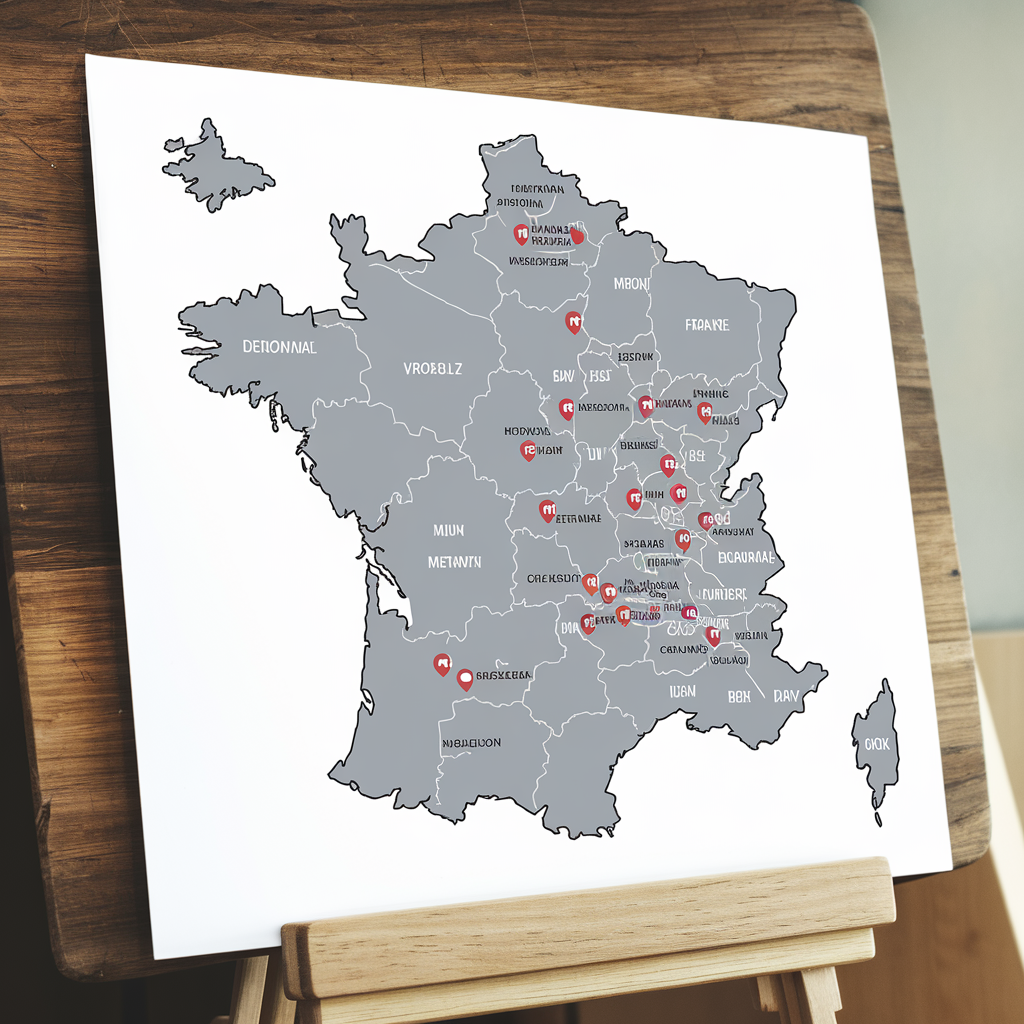 Carte de France montrant la distribution du réseau Vroomiz