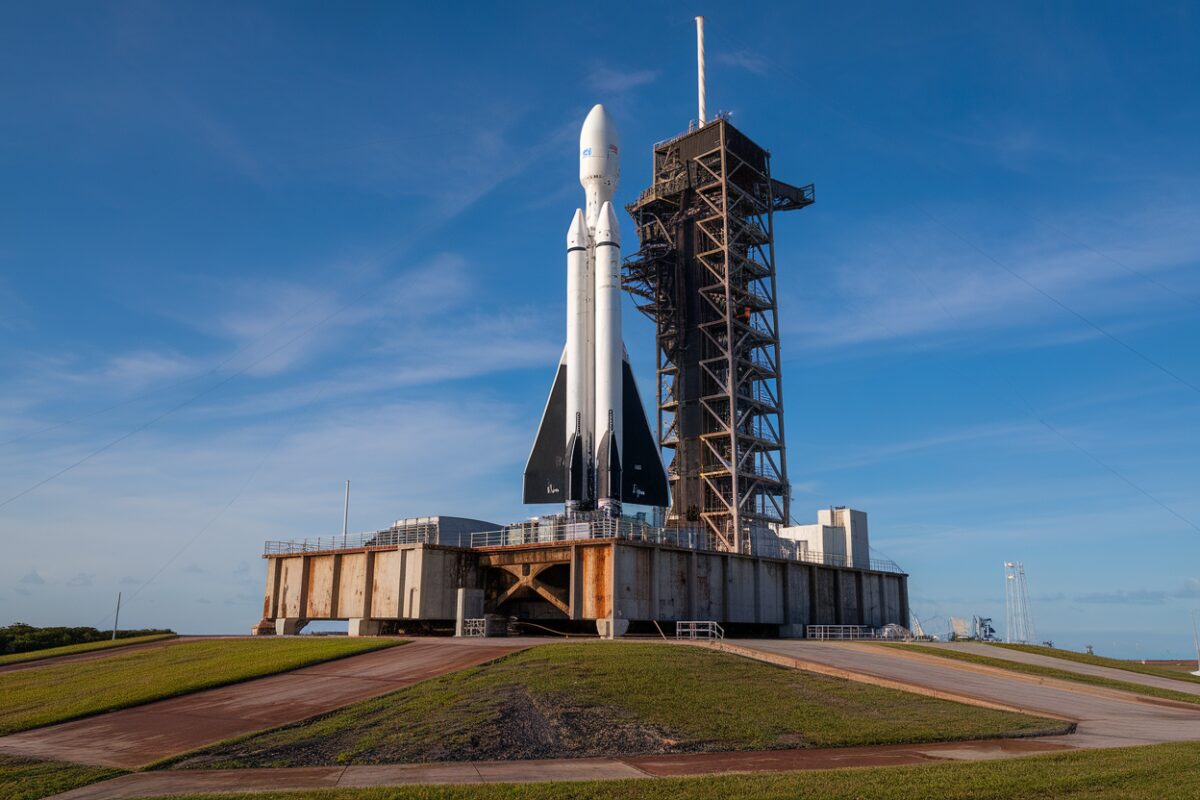 Fusée New Glenn de Blue Origin La fusée New Glenn de Blue Origin sur son pas de tir