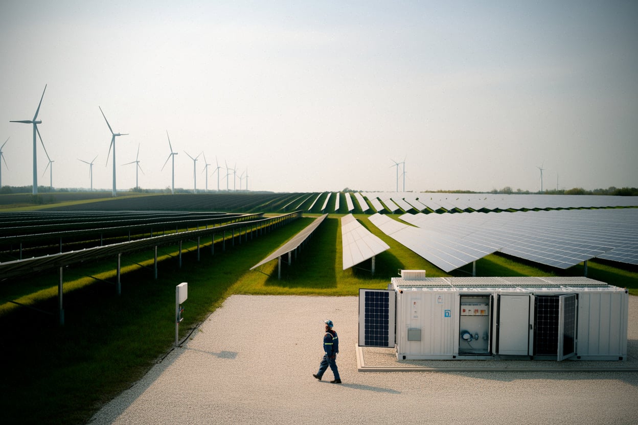 Grand parc solaire européen raccordé au réseau électrique