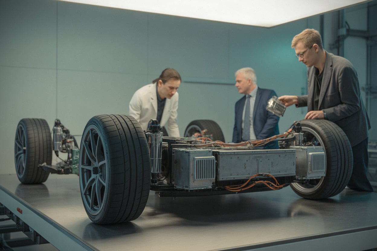 Architecture à quatre moteurs pour supercar électrique haute performance
