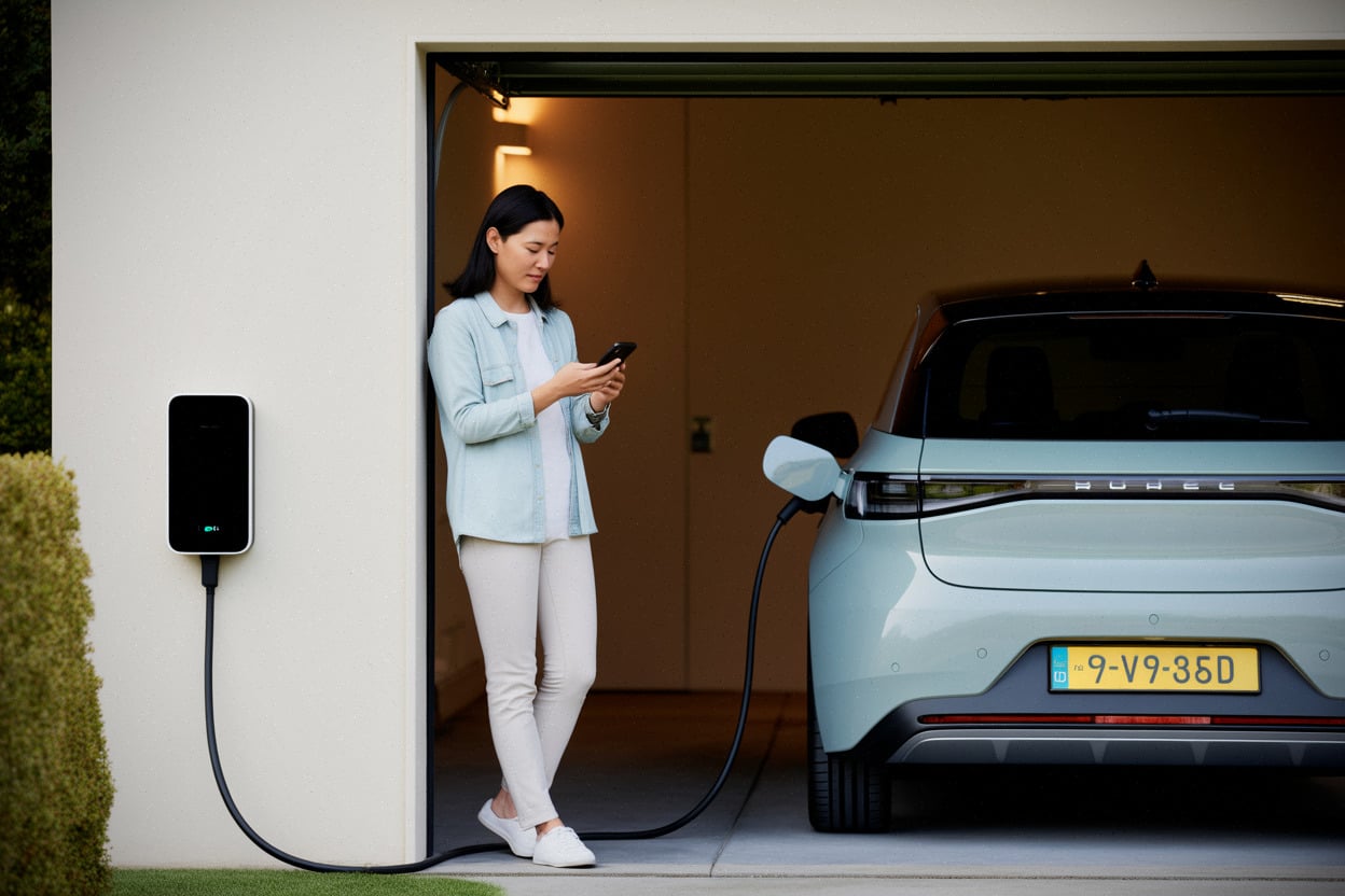 Recharge à domicile d’une voiture électrique compacte en maison