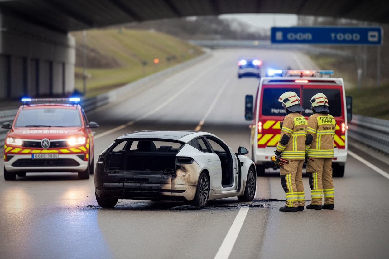 1da347e6505b385a A13 à Mantes-la-Ville, mère enceinte de 9 mois, fils de 2 ans, voiture électrique en feu, ce que l'enquête doit établir