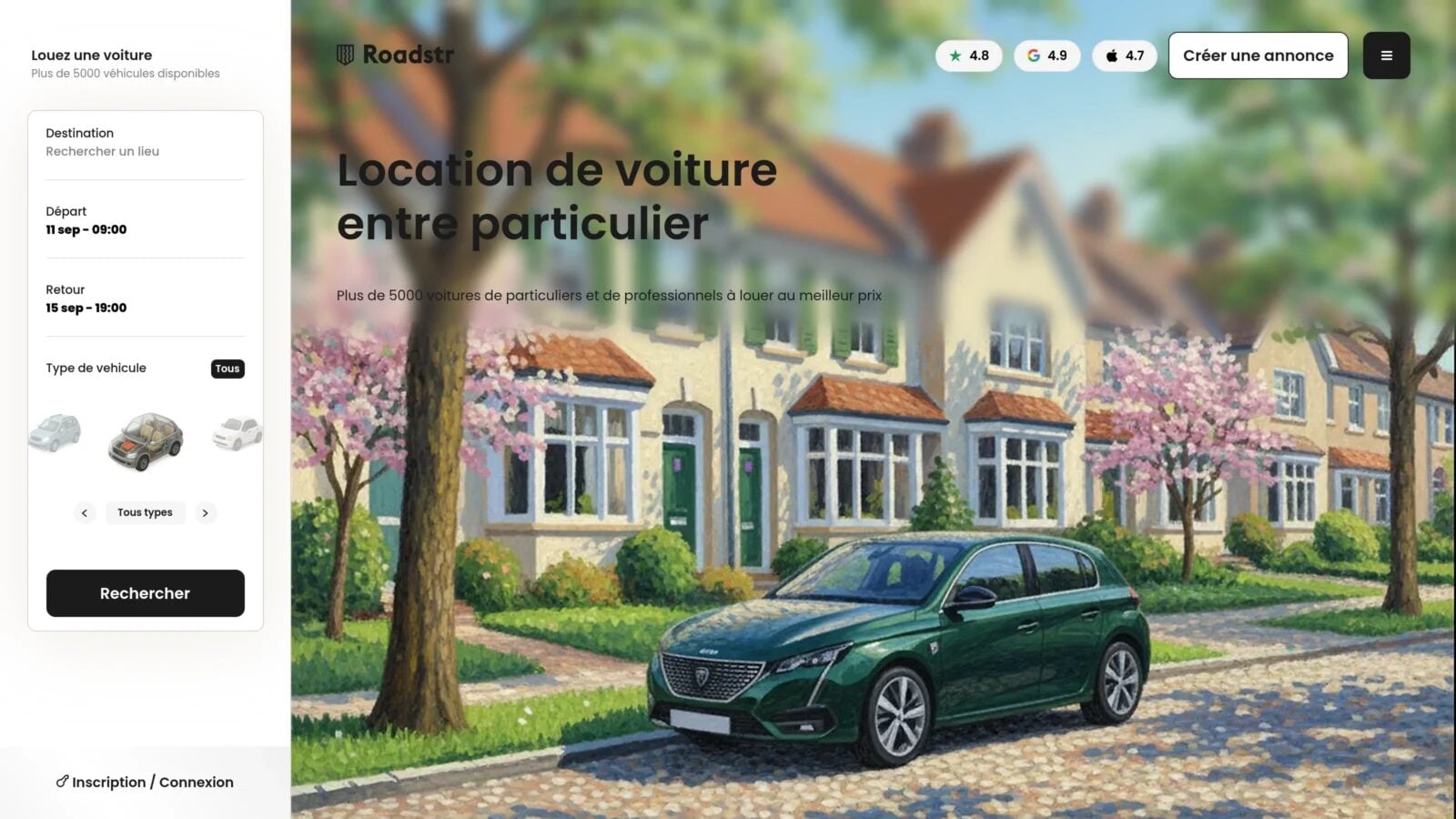 Roadstr Roadstr, plateforme de location de voiture entre particuliers